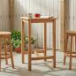 Preview: ARDEBO.de - Bartisch Natur 60 x 60 x 105 cm Massiv-Teak