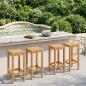 Preview: ARDEBO.de - Barhocker 4 Stk. Natur Massivholz Teak