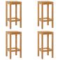 Preview: Barhocker 4 Stk. Natur Massivholz Teak