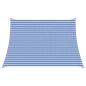 Preview: ARDEBO.de - Sonnensegel Rechteckig 4/5 x 3 m HDPE Blau und Weiß