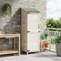 Preview: ARDEBO.de - Gartenschuppen Weiß 59,5 x 56 x 176,5 cm Massivholz aus Fichte