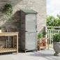 Preview: ARDEBO.de - Gartenschuppen Grau 59,5 x 56 x 176,5 cm Massivholz aus Fichte