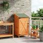 Preview: ARDEBO.de - Gartenschuppen Braun 59,5 x 56 x 113,5 cm Massivholz aus Fichte