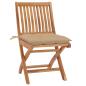 Preview: Gartenstühle 2 Stk. mit Beige Kissen Massivholz Teak