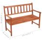 Preview: Gartenbank mit Auflage 120 cm Massivholz Akazie