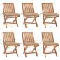 Preview: ARDEBO.de - Klappbare Gartenstühle mit Kissen 6 Stk. Massivholz Teak