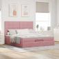 Preview: Ottoman-Bett mit Matratzen Rosa 180x200 cm Samt