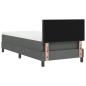 Preview: Boxspringbett mit Kopfteil Dunkelgrau 80 x 200 cm Stoff