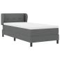 Preview: Boxspringbett mit Kopfteil Dunkelgrau 80 x 200 cm Stoff