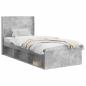 Preview: Bettgestell mit Stauraum und Kopfteil Betongrau 75 x 190 cm