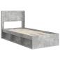 Preview: Bettgestell mit Stauraum und Kopfteil Betongrau 90 x 190 cm