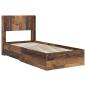 Preview: Bettgestell mit Stauraum und Kopfteil Altholz 90 x 200 cm