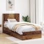 Preview: ARDEBO.de - Bettgestell mit Stauraum und Kopfteil Altholz 90 x 190 cm