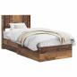 Preview: Bettgestell mit Stauraum und Kopfteil Altholz 90 x 190 cm