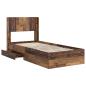 Preview: Bettgestell mit Stauraum und Kopfteil Altholz 90 x 190 cm