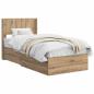 Preview: Bettgestell mit Stauraum und Kopfteil Artisan-Eiche 90 x 190 cm