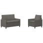 Preview: Sofa Set 2 stk. Hellgrau Stoff