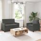 Preview: ARDEBO.de - Sofa Set 2 stk. Dunkelgrau Stoff
