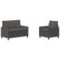 Preview: Sofa Set 2 stk. Dunkelgrau Stoff