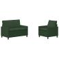 Preview: Sofa Set 2 stk. Dschungelgrün Stoff
