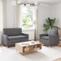 Preview: ARDEBO.de - Sofa Set 2 stk. Hellgrau Polyester