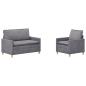 Preview: Sofa Set 2 stk. Hellgrau Polyester