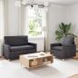 Preview: ARDEBO.de - Sofa Set 2 stk. Dunkelgrau Polyester