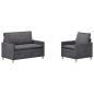 Preview: Sofa Set 2 stk. Dunkelgrau Polyester