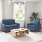 Preview: ARDEBO.de - Sofa Set 2 stk. Blau Polyester