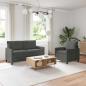 Preview: ARDEBO.de - Sofa Set 2 stk. Dunkelgrau Stoff