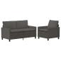Preview: Sofa Set 2 stk. Dunkelgrau Stoff