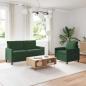 Preview: ARDEBO.de - Sofa Set 2 stk. Dschungelgrün Stoff