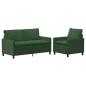 Preview: Sofa Set 2 stk. Dschungelgrün Stoff