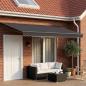 Preview: ARDEBO.de - Manuelle Gelenkarmmarkise mit LEDs Anthrazit 4 x 2 m
