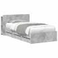 Preview: Bettgestell mit Stauraum und Kopfteil Betongrau 75 x 190 cm