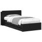 Preview: Bettgestell mit Stauraum Schwarz 90 x 190 cm Holzwerkstoff