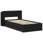 Preview: Bettgestell mit Stauraum Schwarz 90 x 190 cm Holzwerkstoff