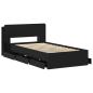 Preview: Bettgestell mit Stauraum Schwarz 90 x 190 cm Holzwerkstoff