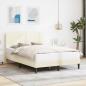 Preview: ARDEBO.de - Bettrahmen mit Kopfteil Creme 160 x 200 cm Cordstoff