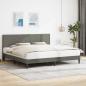 Preview: ARDEBO.de - Bettrahmen mit Kopfteil Hellgrau 200 x 200 cm Cordstoff