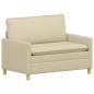 Preview: Sofa 2-Sitzer Creme 126 x 81 x 87,5 cm Stoff