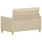 Preview: Sofa 2-Sitzer Creme 126 x 81 x 87,5 cm Stoff