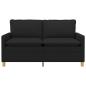 Preview: Sofa 2-Sitzer Schwarz 156 x 81 x 87,5 cm Stoff