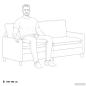 Preview: Sofa Dunkelgrün 196 x 81 x 87,5 cm Stoff