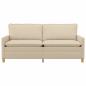 Preview: Sofa 3-Sitzer Creme 196 x 81 x 87,5 cm Stoff