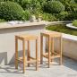Preview: ARDEBO.de - Barhocker 2 stk. Natur Massivholz Teak
