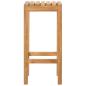 Preview: Barhocker 2 stk. Natur Massivholz Teak