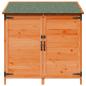 Preview: Gartenschuppen mit Dach mit Schloss Braun 106,5 x 56 x 113,5 cm
