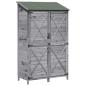 Preview: Gartenschuppen Grau 106 x 56 x 176,5 cm Massivholz aus Fichte