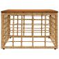 Preview: Gartentisch Natur 55 x 55 x 37 cm PE Rattan und Glas
